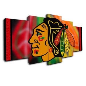 Chicago Blackhawks (New Indian) - Sport 5 Panel Canvas Art Wall Decor