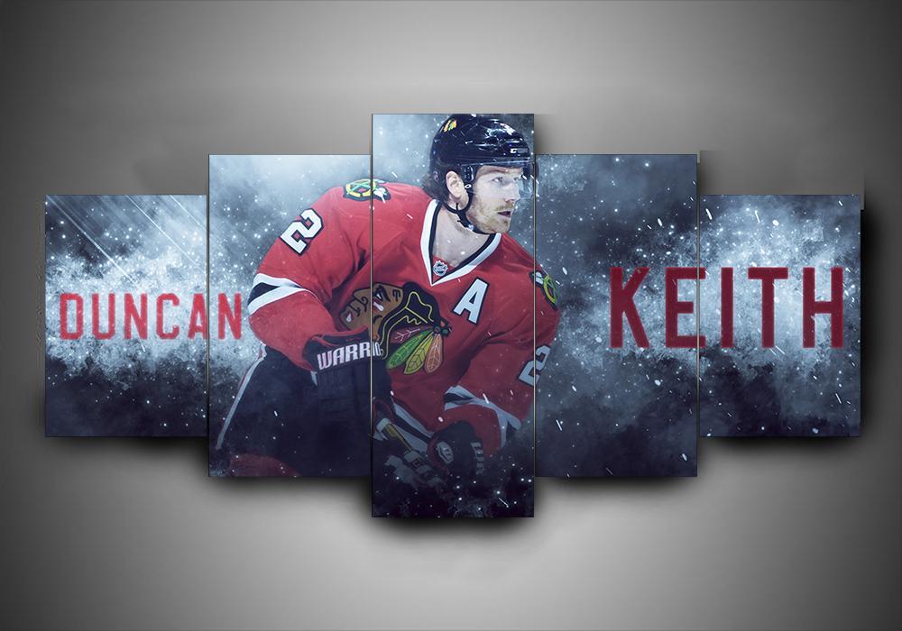 Chicago Blackhawks - Duncan Keith - Sport 5 Panel Canvas Art Wall Decor Chicago Blackhawks - Duncan Keith - Sport 5 Panel Canvas Art Wall Decor