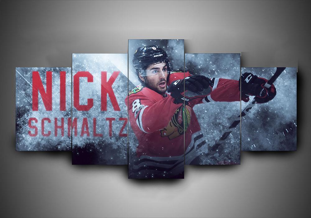 Chicago Blackhawks - Nick Schmaltz - Sport 5 Panel Canvas Art Wall Decor Chicago Blackhawks - Nick Schmaltz - Sport 5 Panel Canvas Art Wall Decor