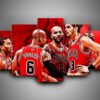Chicago Bulls 3 - Sport 5 Panel Canvas Art Wall Decor
