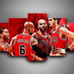Chicago Bulls 3 - Sport 5 Panel Canvas Art Wall Decor