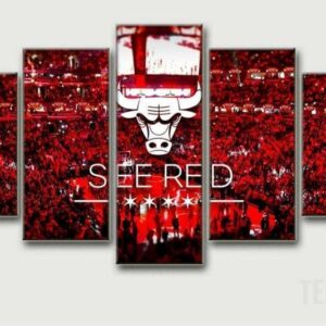 Chicago Bulls “A Sea Of Red” - Sport 5 Panel Canvas Art Wall Decor