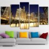 Chicago Cityscape Mural - Nature 5 Panel Canvas Art Wall Decor