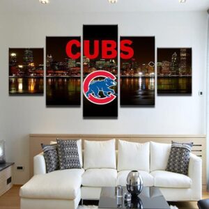 Chicago Cubs 1 - Sport 5 Panel Canvas Art Wall Decor