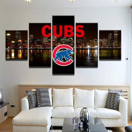Chicago Cubs 1 - Sport 5 Panel Canvas Art Wall Decor Chicago Cubs 1 - Sport 5 Panel Canvas Art Wall Decor
