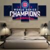 Chicago Cubs Baseball Champion Sport - 5 Panel Canvas Art Wall Decor