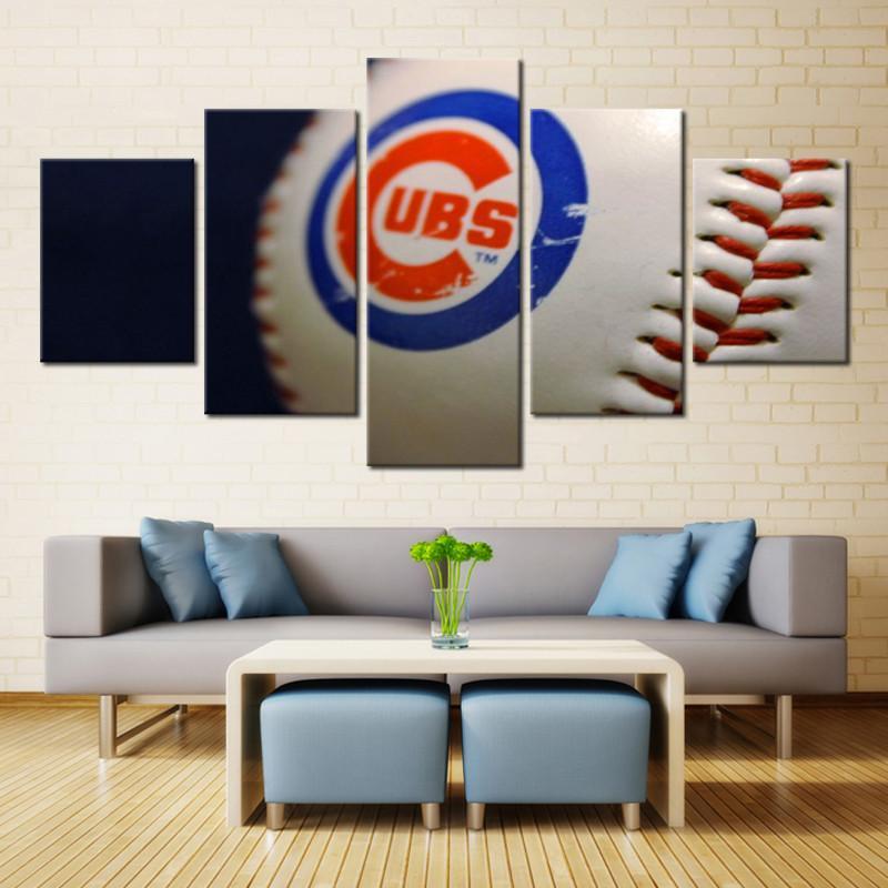Chicago Cubs Baseball Sports - Sport 5 Panel Canvas Art Wall Decor Chicago Cubs Baseball Sports - Sport 5 Panel Canvas Art Wall Decor