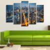 Chicago Skyline 02 - Nature 5 Panel Canvas Art Wall Decor
