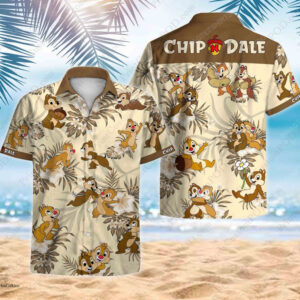 Chip And Dale Disney Cartoon Summer Vacation Hawaiian Shirt