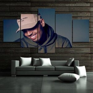 Chris Brown - Famous Person 5 Panel Canvas Art Wall Decor