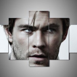 Chris Hemsworth 4 - Famous Person 5 Panel Canvas Art Wall Decor