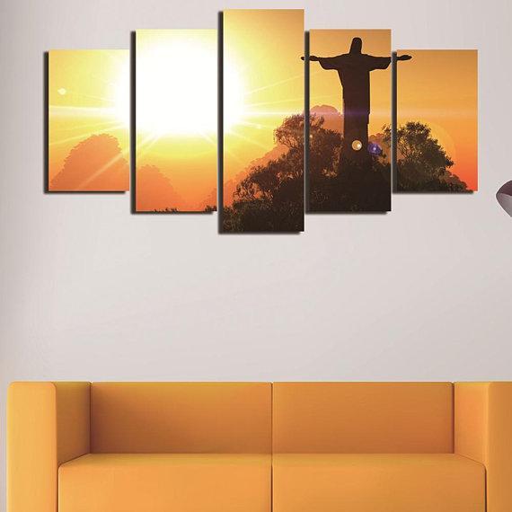 Christ The Redeemer - Religion 5 Panel Canvas Art Wall Decor Christ The Redeemer - Religion 5 Panel Canvas Art Wall Decor