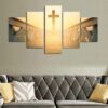 Christian Cross Bridge 2 - Religion 5 Panel Canvas Art Wall Decor