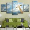 Christian Cross - Religion 5 Panel Canvas Art Wall Decor