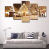 Christmas 2 - Abstract 5 Panel Canvas Art Wall Decor