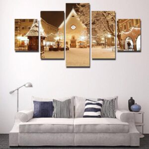 Christmas 2 - Abstract 5 Panel Canvas Art Wall Decor