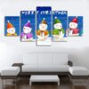 Christmas 4 - Abstract 5 Panel Canvas Art Wall Decor
