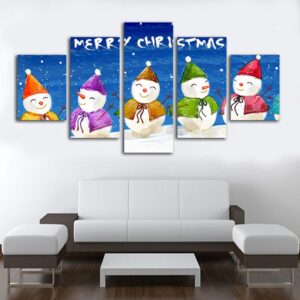 Christmas 4 - Abstract 5 Panel Canvas Art Wall Decor