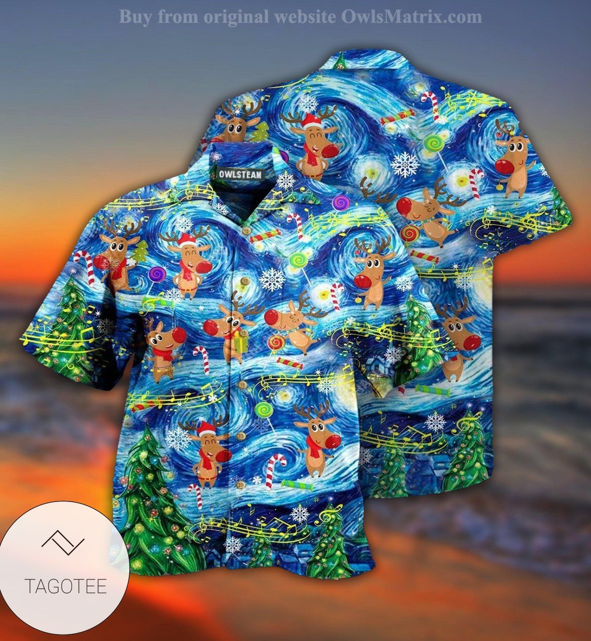 Christmas Dancing Reindeers Happy Limited Hawaiian Shirt Tagotee Christmas Dancing Reindeers Happy Limited Hawaiian Shirt Tagotee
