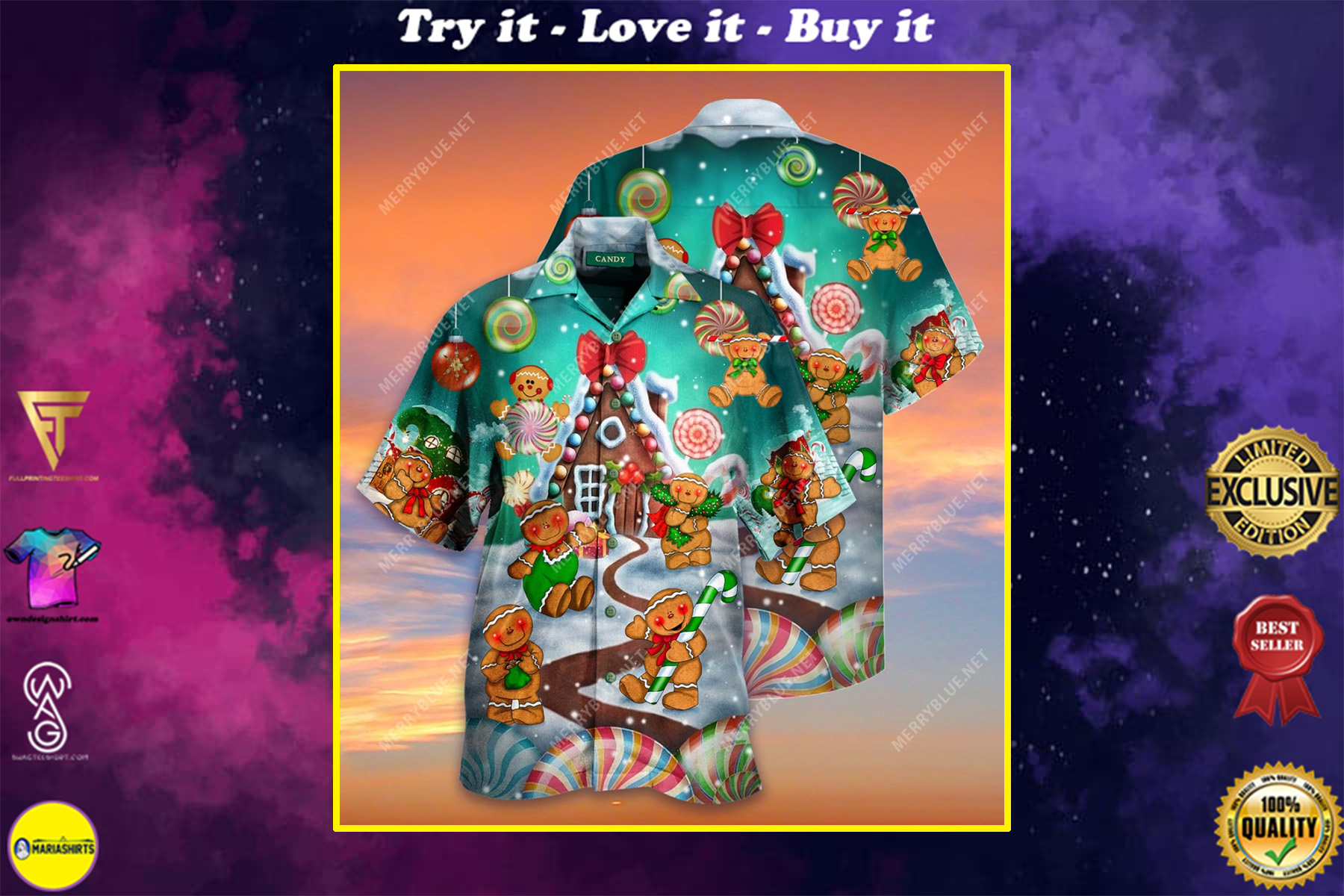 Christmas Gingerbread Cookies Full Printing Hawaiian Shirt Christmas Gingerbread Cookies Full Printing Hawaiian Shirt