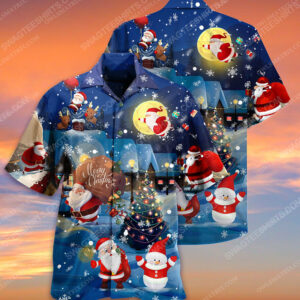 Christmas Holiday Love Santa And Gift Full Print Hawaiian Shirt