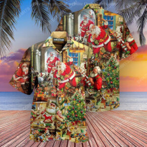 Christmas Holiday Santa’S Toy Workshop Full Print Hawaiian Shirt