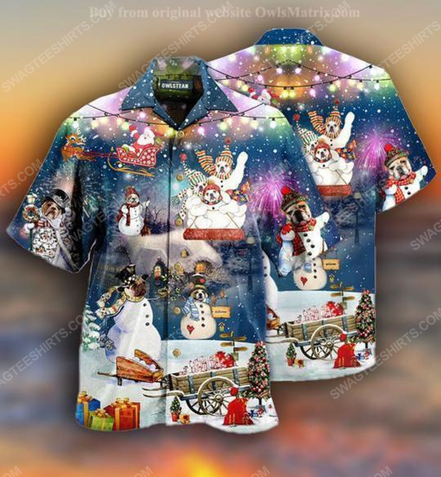 Christmas Holiday Snow Dogs Full Print Hawaiian Shirt Christmas Holiday Snow Dogs Full Print Hawaiian Shirt