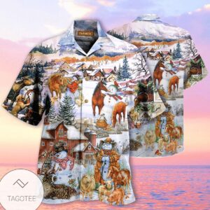 Christmas Love Horse And Farm Hawaiian Shirt