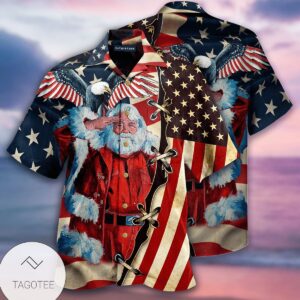 Christmas Patriot Santa Clause Hawaiian Shirt