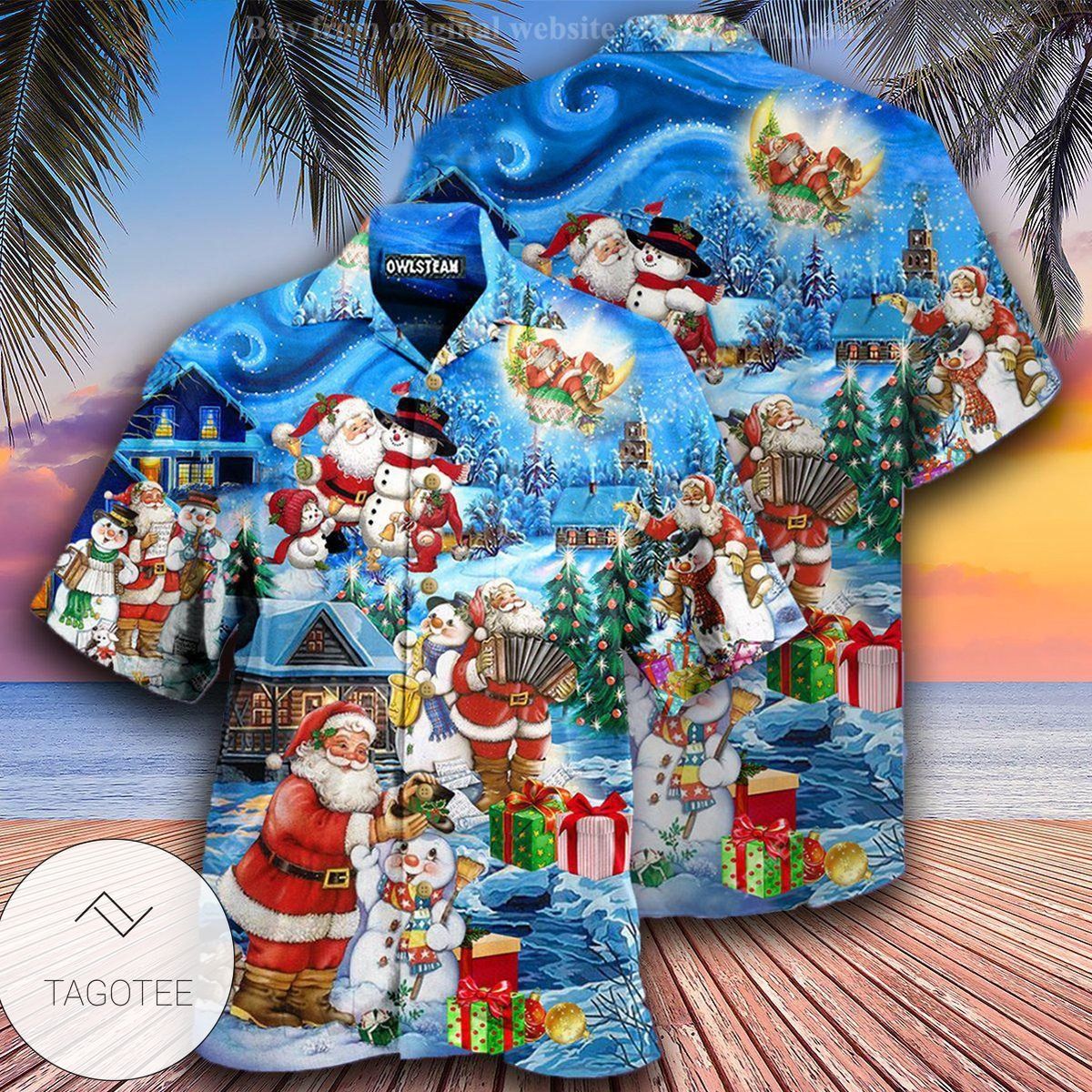 Christmas Santa And Snowman Best Friends Edition Hawaiian Shirt Christmas Santa And Snowman Best Friends Edition Hawaiian Shirt