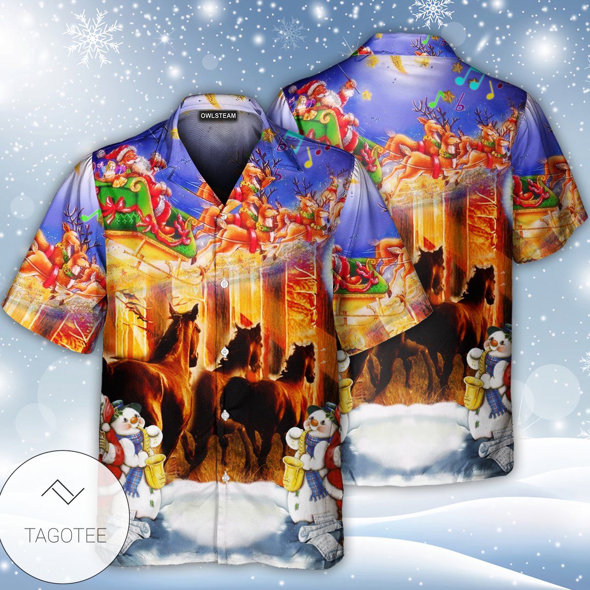 Christmas Santa Claus Horse Merry Christmas Hawaiian Shirt Christmas Santa Claus Horse Merry Christmas Hawaiian Shirt