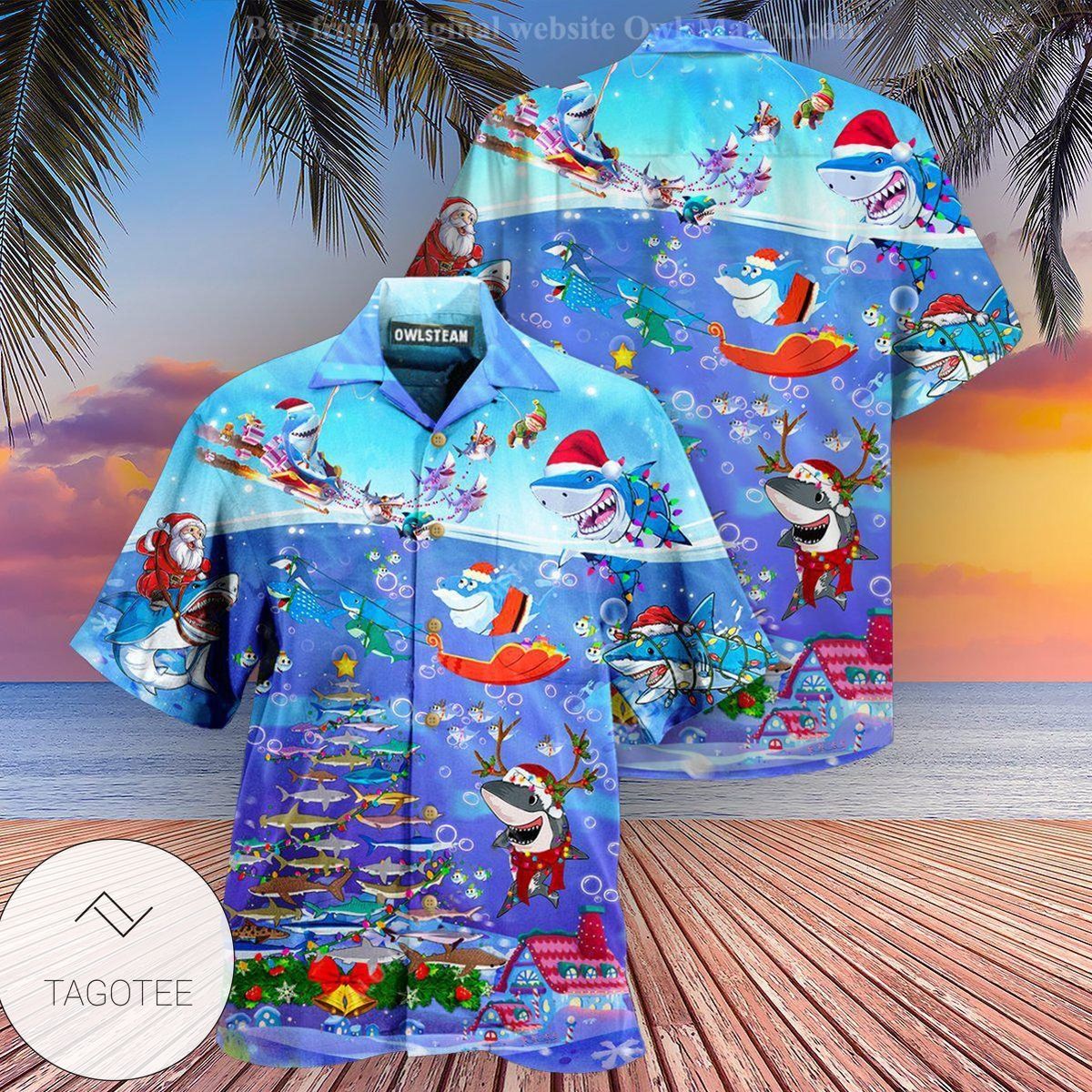 Christmas Santa Shark Sits On Rockets And Brings Gifts To Ocean Edition Hawaiian Shirt Christmas Santa Shark Sits On Rockets And Brings Gifts To Ocean Edition Hawaiian Shirt
