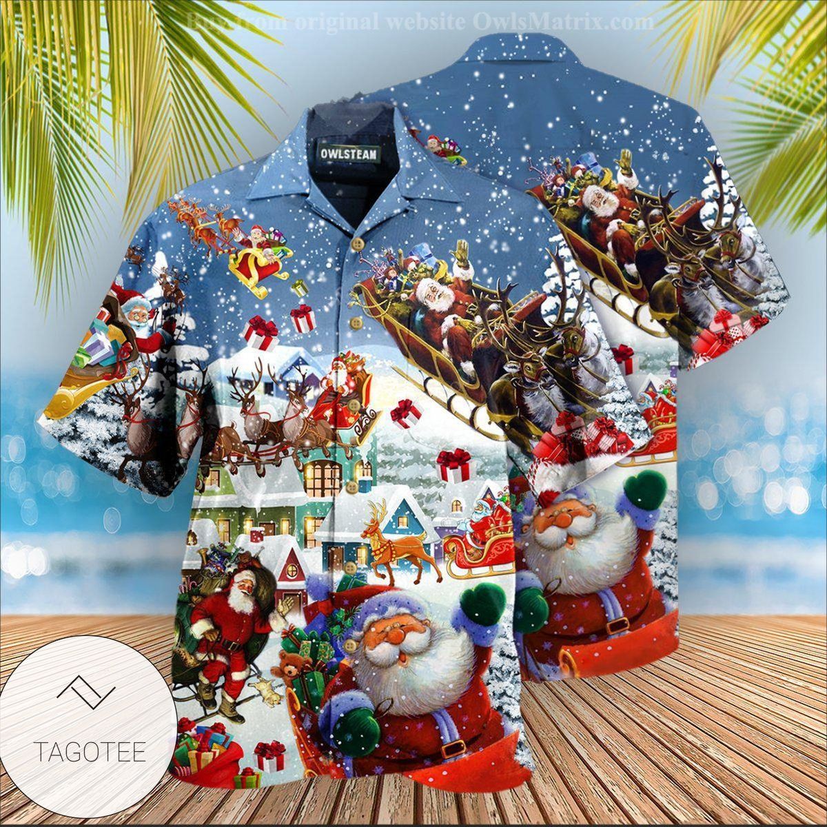 Christmas Say Hi From Santa’S Sleigh Edition Hawaiian Shirt Christmas Say Hi From Santa’S Sleigh Edition Hawaiian Shirt