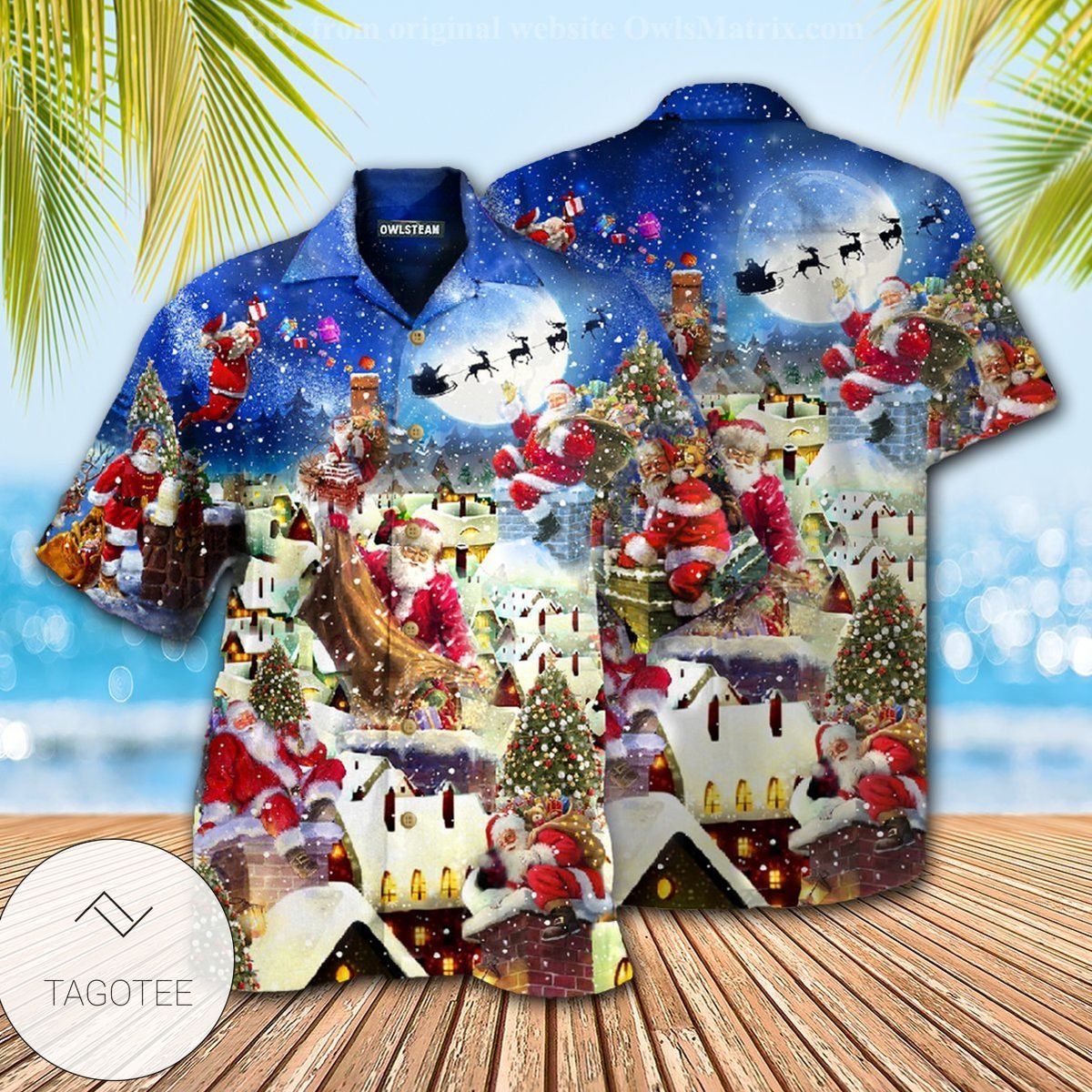 Christmas Up On Rooftop Santa’S Busiest Night Edition Hawaiian Shirt Christmas Up On Rooftop Santa’S Busiest Night Edition Hawaiian Shirt