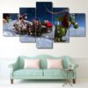 Christmas Xmas Holiday Cheer 1 - Christmas 5 Panel Canvas Art Wall Decor
