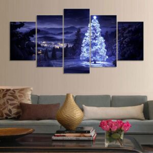 Christmas Xmas Holiday Cheer 13 - Christmas 5 Panel Canvas Art Wall Decor