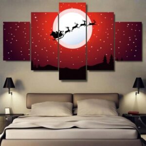Christmas Xmas Holiday Cheer 17 - Christmas 5 Panel Canvas Art Wall Decor