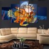 Christmas Xmas Holiday Cheer 3 - Christmas 5 Panel Canvas Art Wall Decor