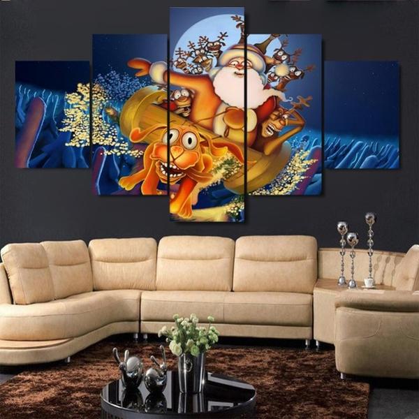 Christmas Xmas Holiday Cheer 3 - Christmas 5 Panel Canvas Art Wall Decor Christmas Xmas Holiday Cheer 3 - Christmas 5 Panel Canvas Art Wall Decor