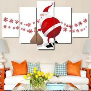 Christmas Xmas Holiday Cheer 5 - Christmas 5 Panel Canvas Art Wall Decor