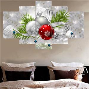Christmas Xmas Holiday Cheer 6 - Christmas 5 Panel Canvas Art Wall Decor