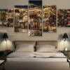 Christmas Xmas Holiday Cheer 8 - Christmas 5 Panel Canvas Art Wall Decor