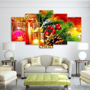 Christmas gift - Abstract 5 Panel Canvas Art Wall Decor