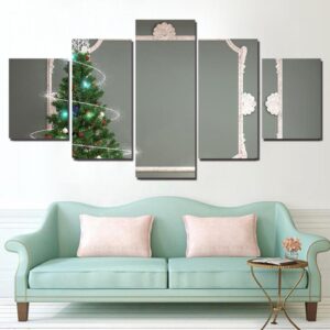 Christmas - Abstract 5 Panel Canvas Art Wall Decor