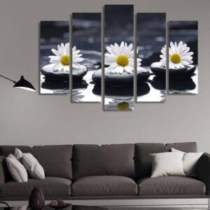 Chrysanthemum Massage - Nature 5 Panel Canvas Art Wall Decor