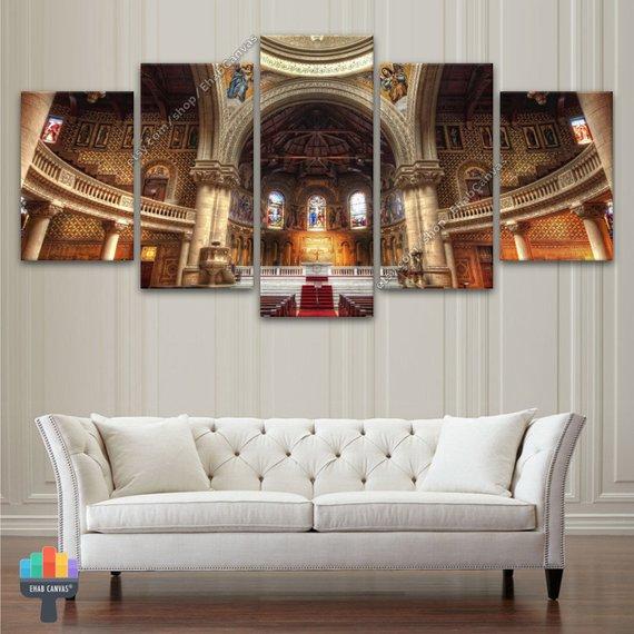 Church Jesus Christian Architecture - Religion 5 Panel Canvas Art Wall Decor Church Jesus Christian Architecture - Religion 5 Panel Canvas Art Wall Decor