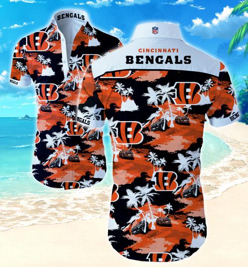 Cincinnati Bengals Coconut Tree Hawaiian Shirt Summer Button Up Cincinnati Bengals Coconut Tree Hawaiian Shirt Summer Button Up