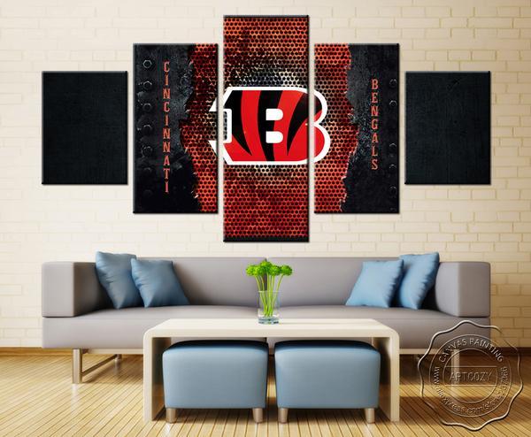 Cincinnati Bengals Nfl Football Team - Sport 5 Panel Canvas Art Wall Decor Cincinnati Bengals Nfl Football Team - Sport 5 Panel Canvas Art Wall Decor