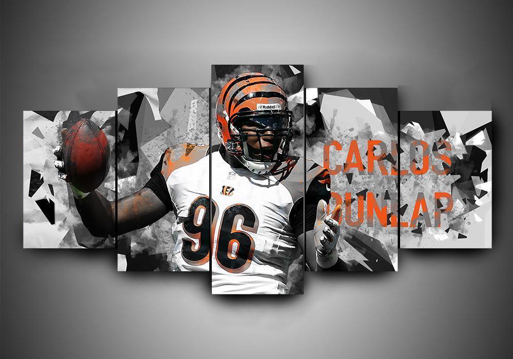 Cincinnati Bengals - Carlos Dunlap - Sport 5 Panel Canvas Art Wall Decor Cincinnati Bengals - Carlos Dunlap - Sport 5 Panel Canvas Art Wall Decor