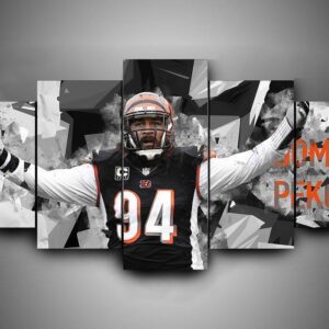 Cincinnati Bengals - Domata Peko - Sport 5 Panel Canvas Art Wall Decor
